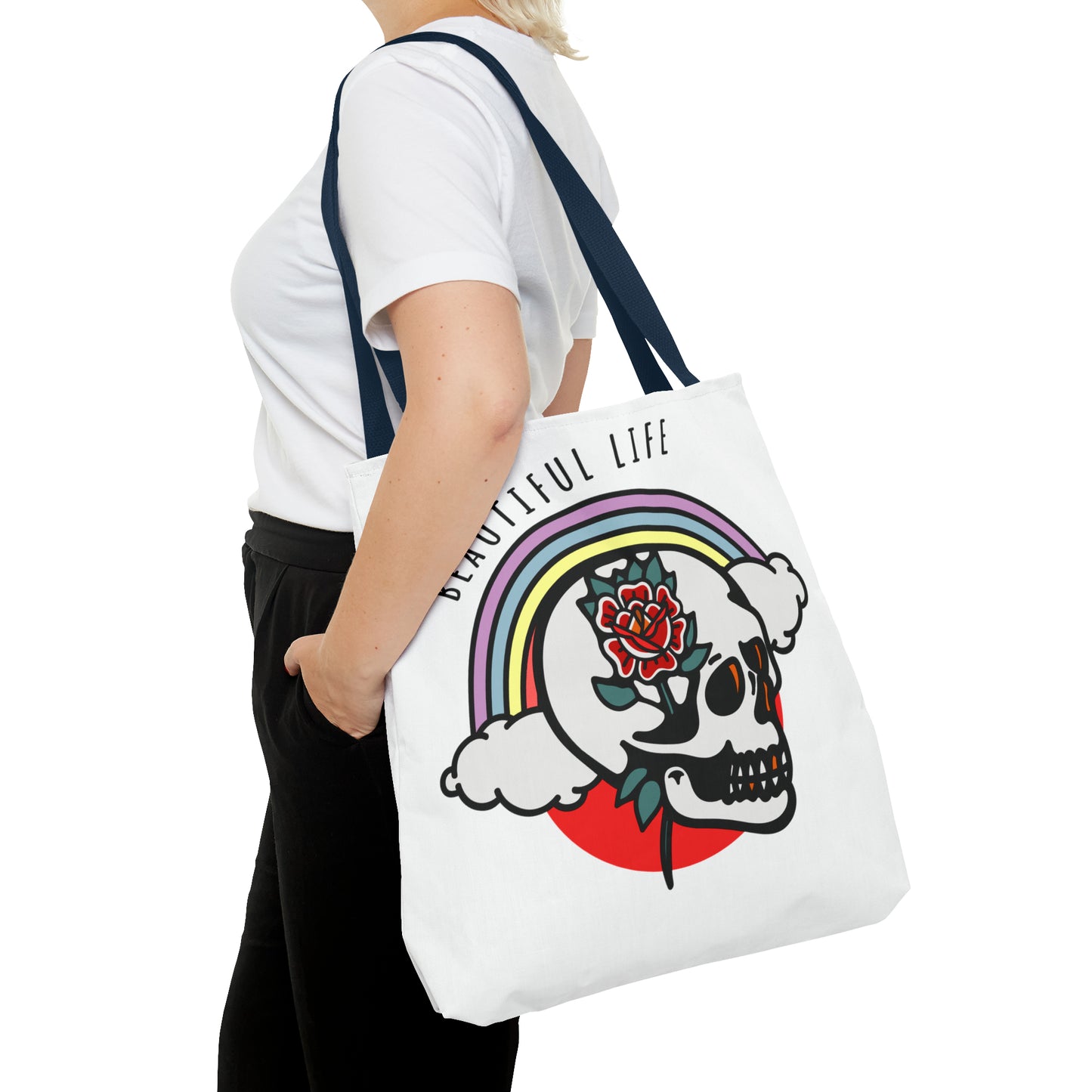 Beautiful Life Skull Cotton Tote Bag from Topaz Peaks