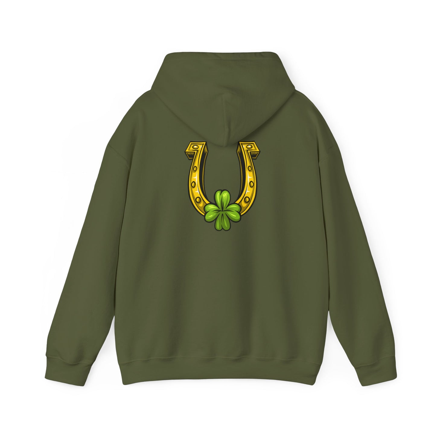 Lucky Horseshoe Shamrock Graphic Hoodie Sweatshirt in Green from Topaz Peaks