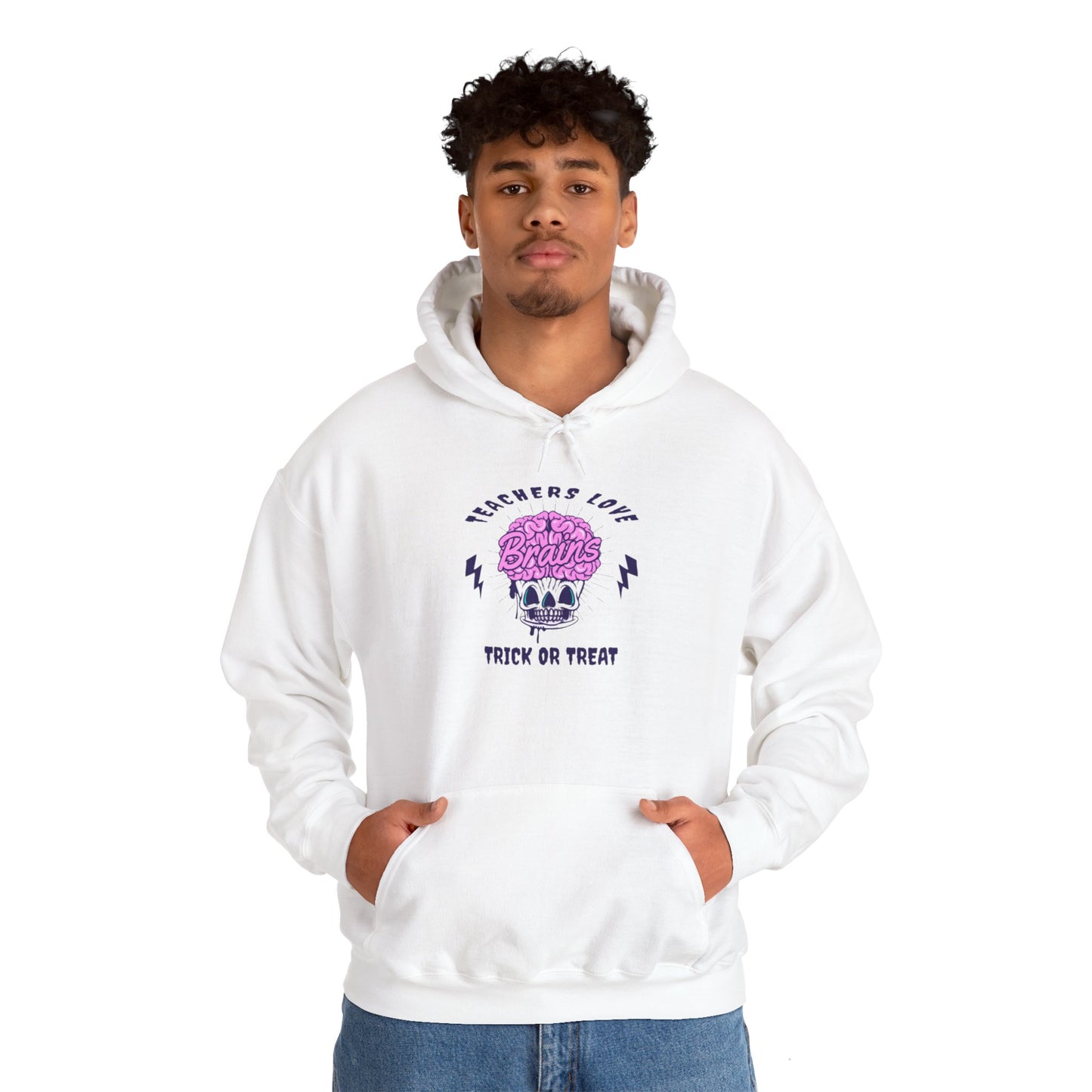 Teachers Love Brains Unisex Graphic Hoodie Sweatshirt