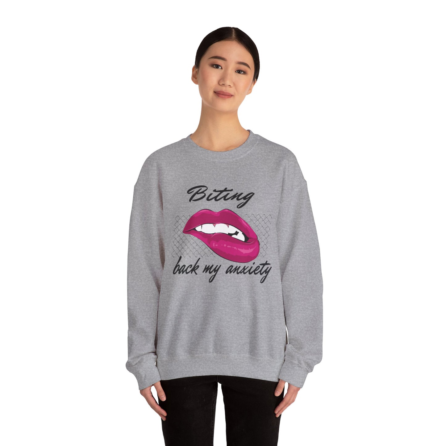 Biting Anxiety Unisex Crewneck Graphic Sweatshirt