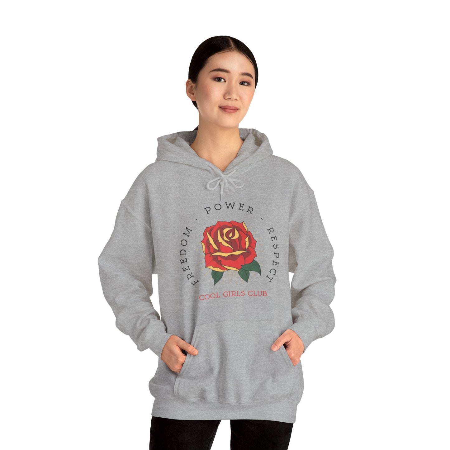 Cool Girls Club Hoodie Rose Graphic Sweatshirt in Gray from Topaz Peaks