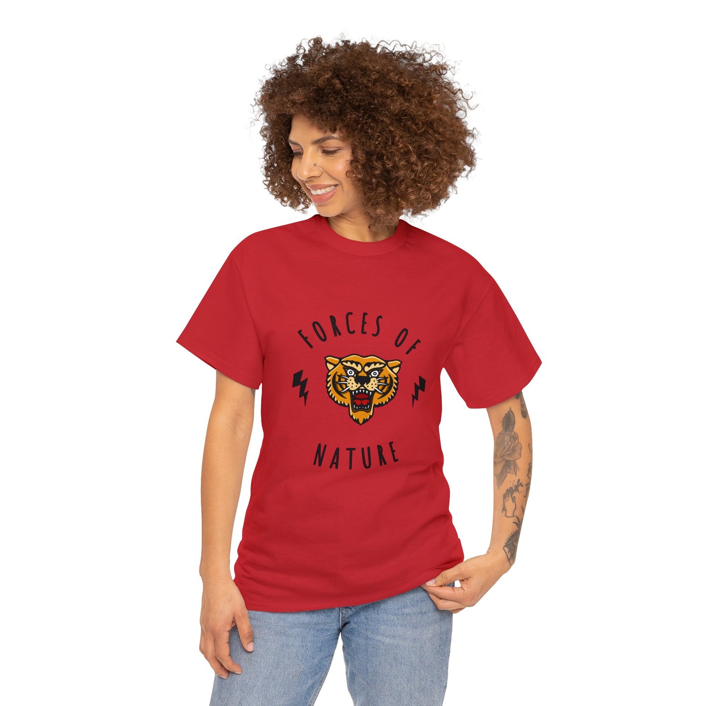 Forces of Nature Tiger Graphic T-shirt in Red from Topaz Peaks