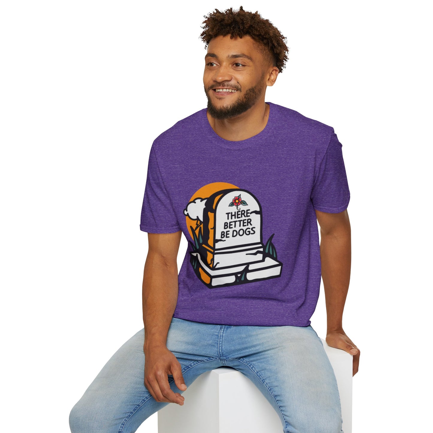 There Better Be Dogs Gravestone Purple Graphic T-shirt