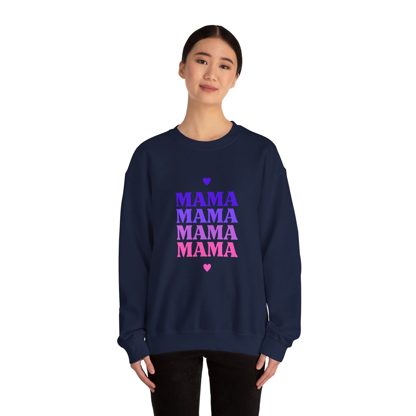 Mama Heart Graphic Crewneck Sweatshirt in Blue from Topaz Peaks