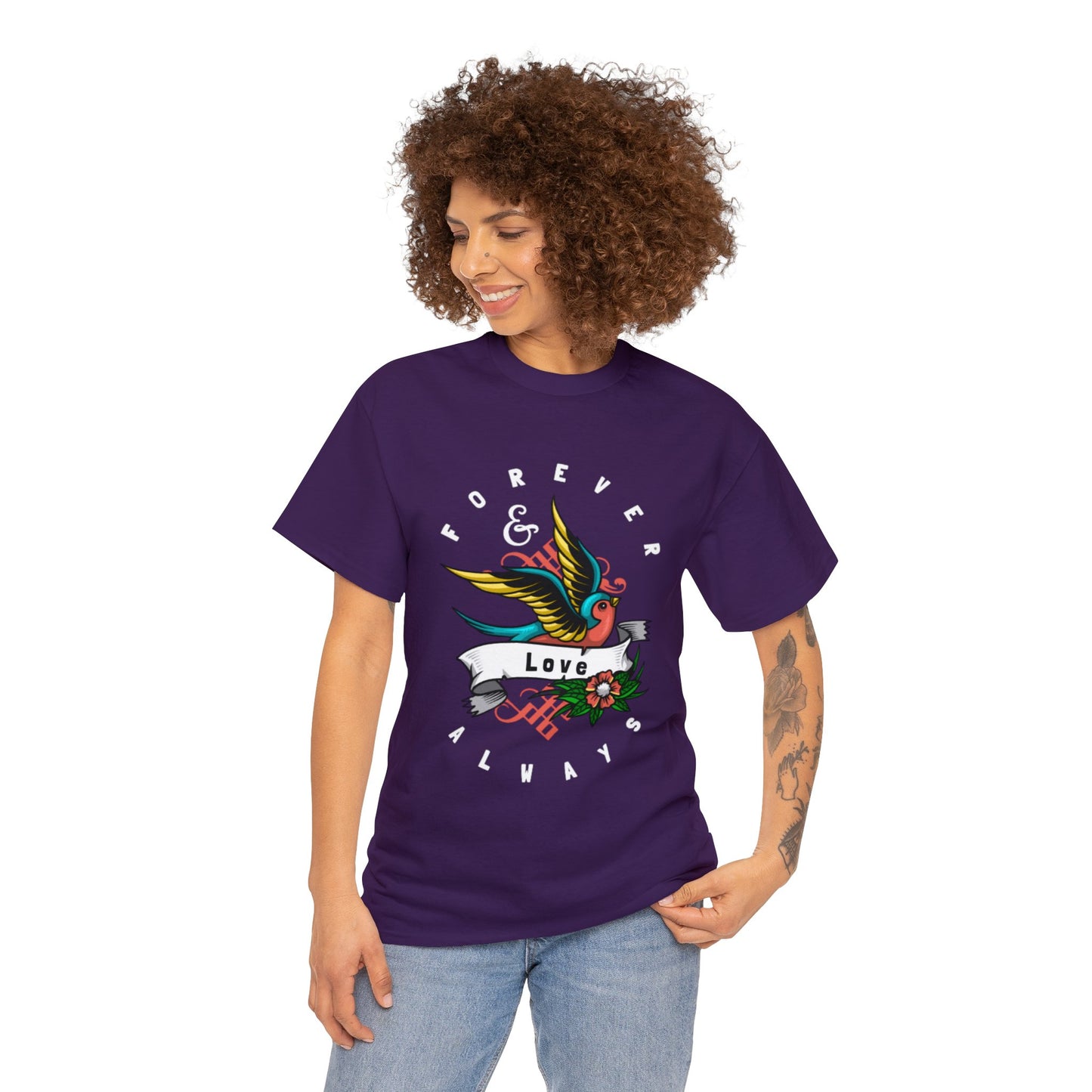 Always & Forever Love Bird Graphic T-shirt in Purple from Topaz Peaks