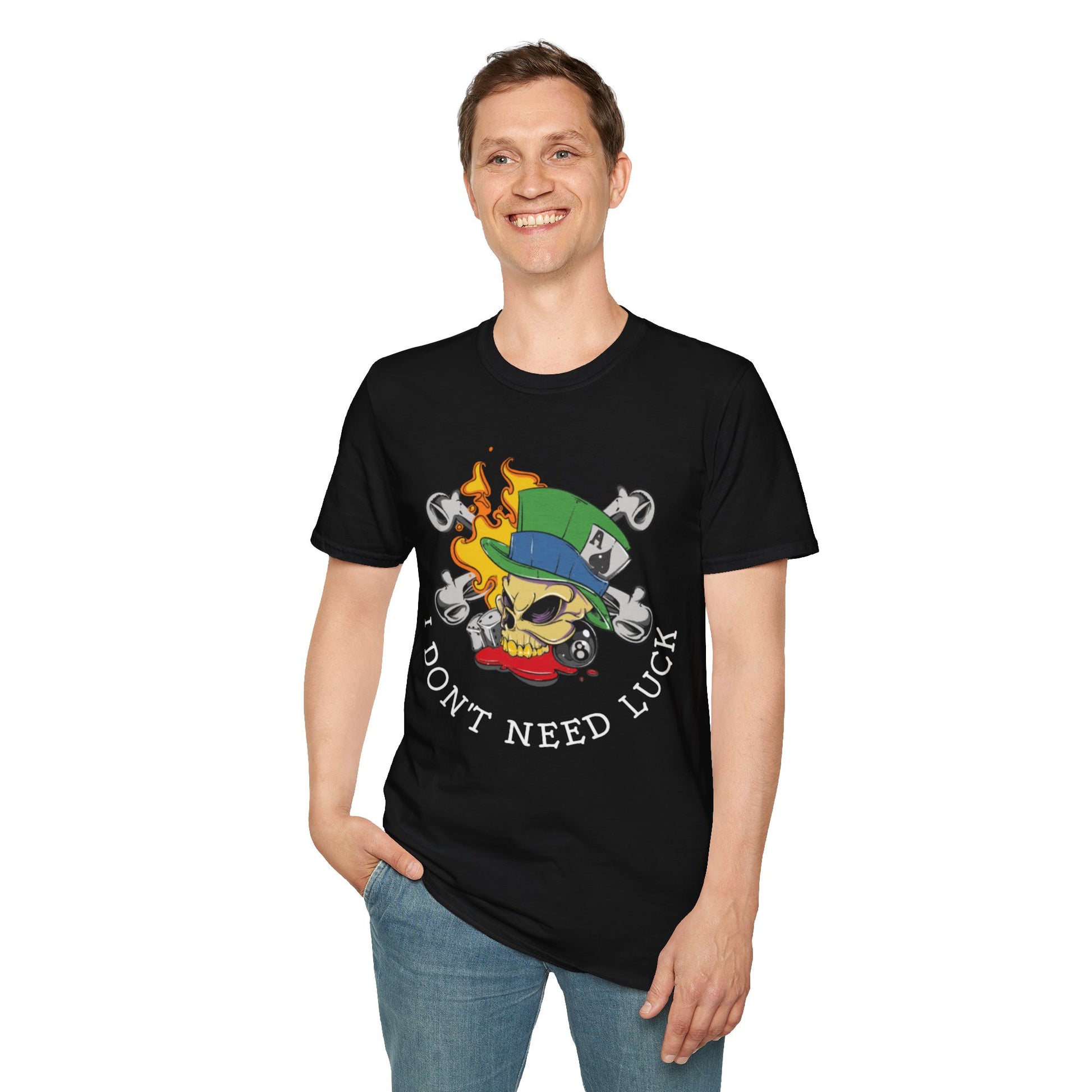 I Don't Need Luck Skull & Crossbones Graphic T-shirt in Black from Topaz Peaks